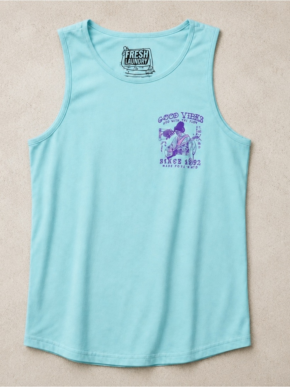 Fresh Laundry Good Vibes Aqua Sleeveless Tank